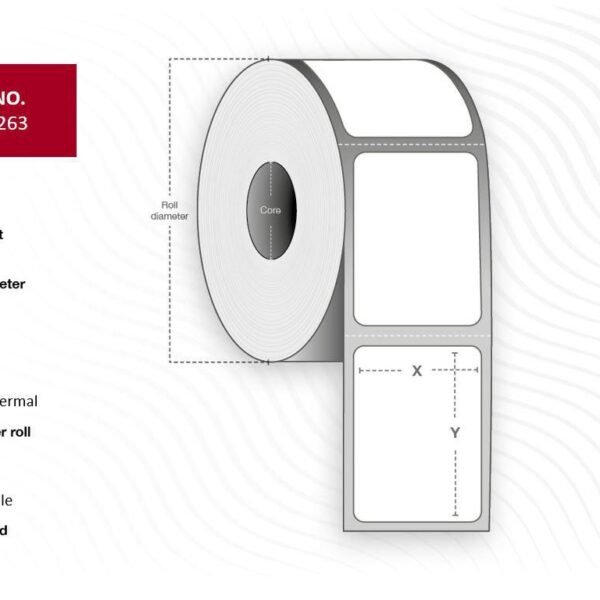 Label 50x25 - Core 25.  Diameter 88mm, White.  Premium. DT. Removable, No perforation. 1.150 labels per roll. 4 rolls per box.