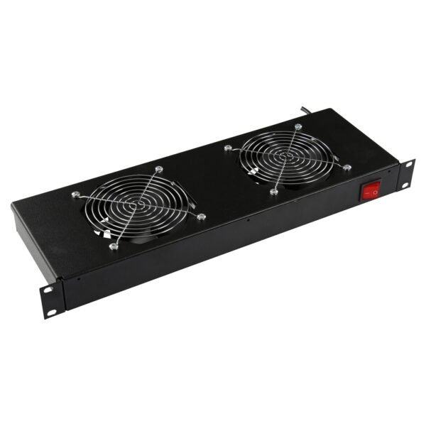 2 FANS, ANALOG THERMOSTAT  RACK MOUNT FAN MODULE 1U