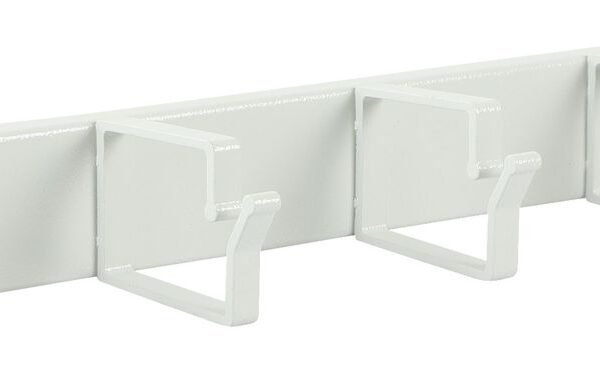 1U 19" CABLE ORGANIZER PANEL,  5 HOOK WHITE