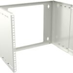 19" 8U Adjustable Depth Open  Frame Rack Wall Mount - White