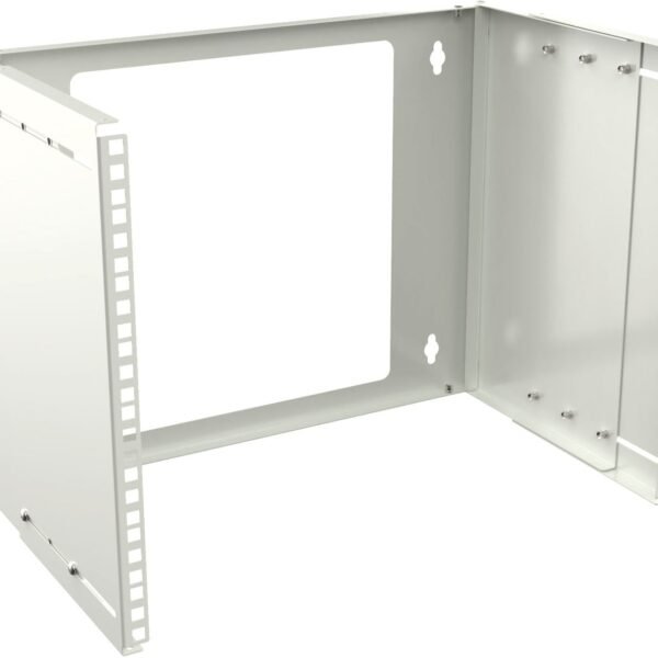 19" 8U Adjustable Depth Open  Frame Rack Wall Mount - White