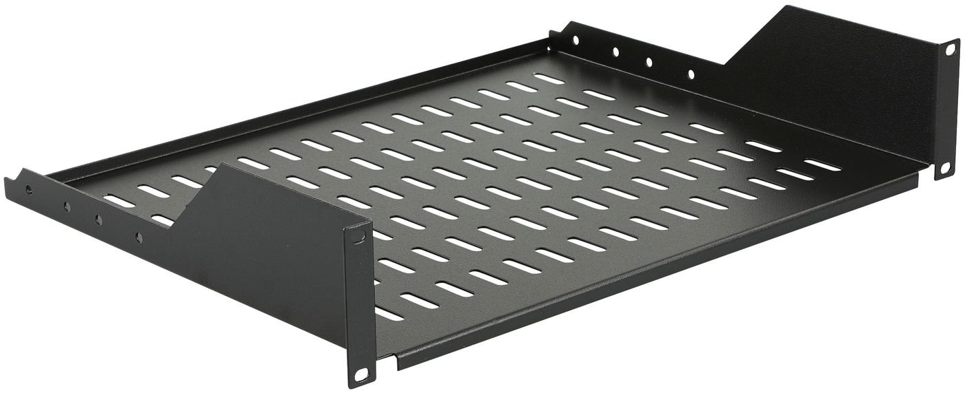 Img_31474777.jpg 2U 19" D=350mm RACK MOUNT SHELF BLACK - Image 1