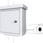 Mini Radius Pole Mounted   CCTV Cabinet For 4 cameras  450 x 250 x 500mm - White