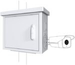 Midi Radius Pole Mounted CCTV  Cabinet For 4 cameras 600 x  300 x 550mm - White