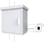 Maxi Radius Pole Mounted CCTV  Cabinet For 4 cameras 650 x  450 x 725mm - White