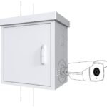 Maxi Radius Pole Mounted CCTV  Cabinet For 4 cameras 650 x  450 x 725mm - White