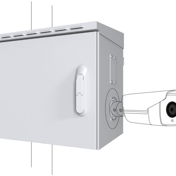 Midi Classic Pole Mounted  CCTV Cabinet For 4 cameras  575 x 425 x 500mm - White