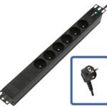 POWER STRIP 19" - 6 WAYS - 1U  - WITH LED POWER