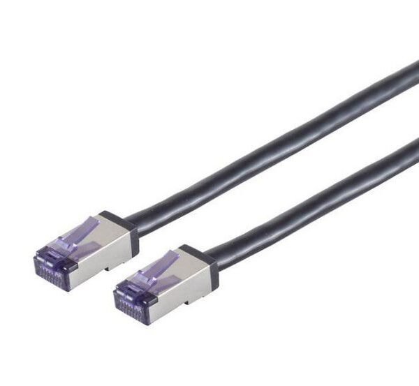 HIGH-FLEX Cat6a S/FTP  Black  50cm High-Flex High-Flex  Shielded Network Cable, Soft PVC, AWG26/7 CU