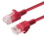 U/UTP CAT6A Slim 1M Red Unshielded Network Cable,  LSZH 4x2xAWG 28 CU, OD : 3.6mm