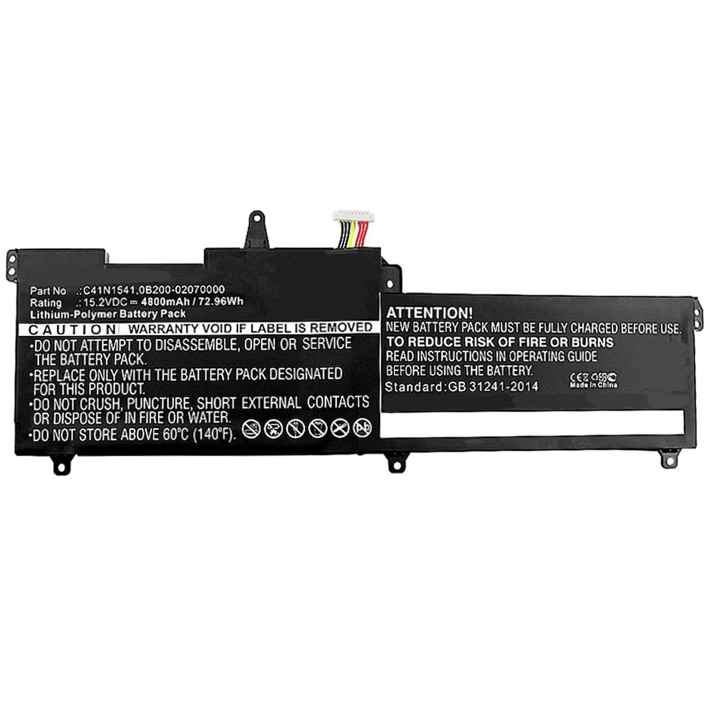Img_31932607.jpg Laptop Battery for Asus 63.84Wh 15.2V 4200mAh 64Wh Li-Pol 15.2V 4200mAh, Black - Image 1