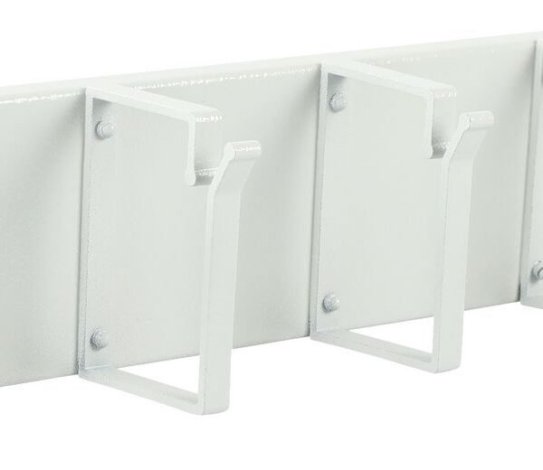 2U 19" CABLE ORGANIZER PANEL,  5 HOOK WHITE
