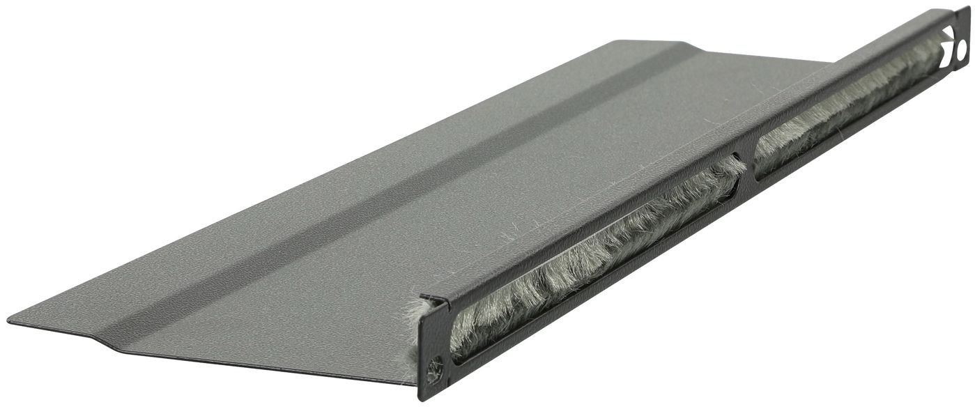 Img_31937523.jpg 1/2U 19" L BENT, BRUSHED CABLE ORGANIZER PANEL BLACK - Image 1