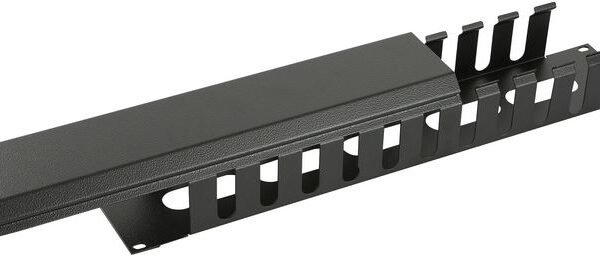2U 19" SLIDING COVER CABLE  MANAGEMENT PANEL BLACK