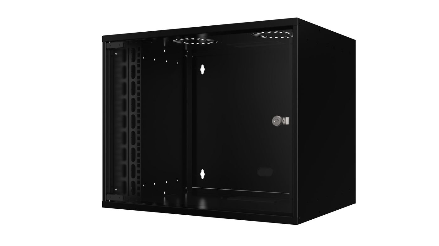 Img_31994847.jpg 19" 9U Rack Wall Mount 565 x 400 x 440mm SOHO - Black - Unassembled - Image 1