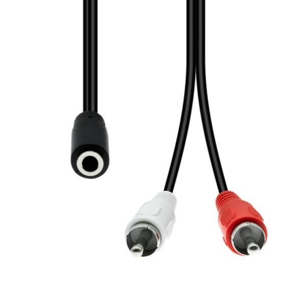 3-Pin to 2 x RCA Cable F-M  Black 20cm