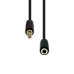 4-Pin Slim Extension Cable  Black 0.5M