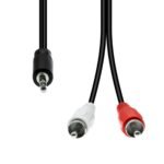 3-Pin to 2 x RCA Cable M-M  Black 2M