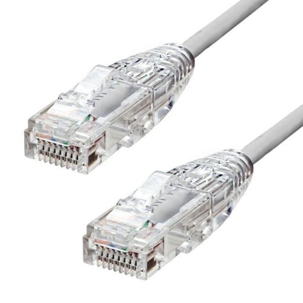 Slim CAT6A UTP Ethernet Cable  Grey 12.5m