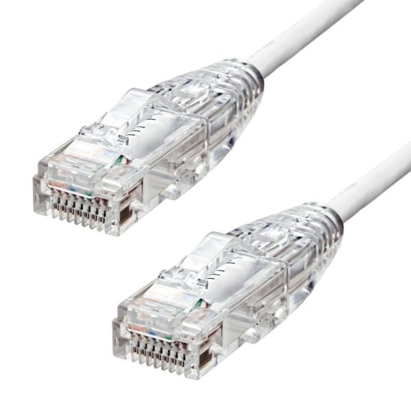 Slim CAT6A UTP Ethernet Cable  White 12.5m