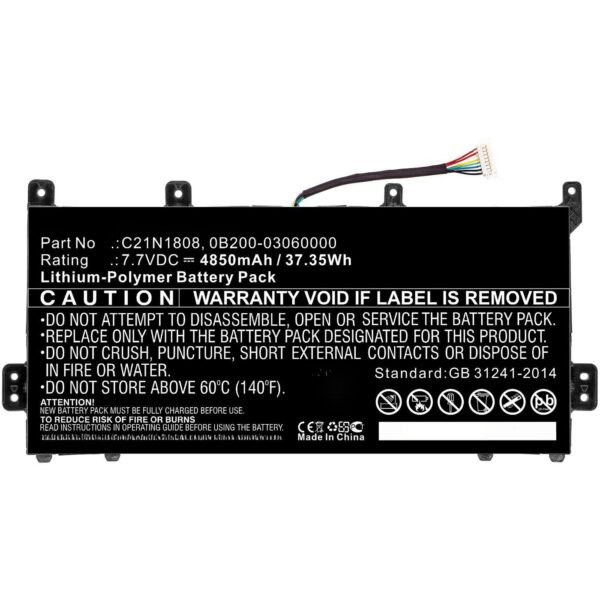 Laptop Battery for Asus  37.35Wh 7.7V 4850mAh 37.35Wh  Li-Polymer 7.7V 4850mAh for Asus C423, C423NA, C423NA-0031AN4200