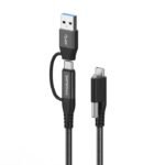 USB-C Cable two in one 1,5m  Black - Image 2