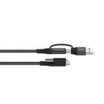 USB-C Cable two in one 1,5m  Black - Image 4