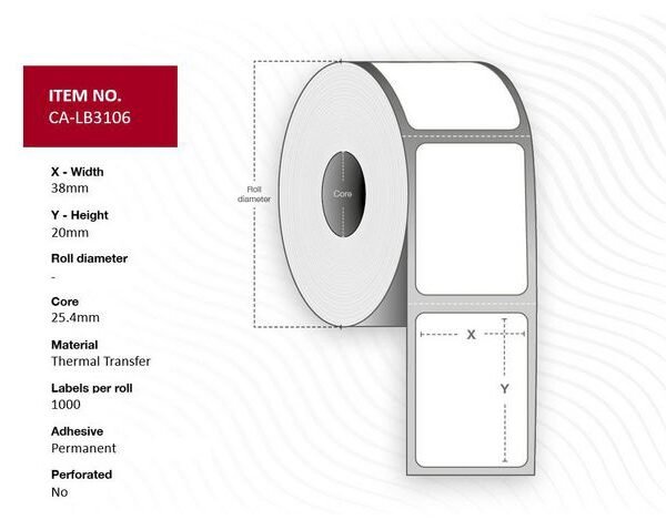 Capture CA-LB3106 printer label White