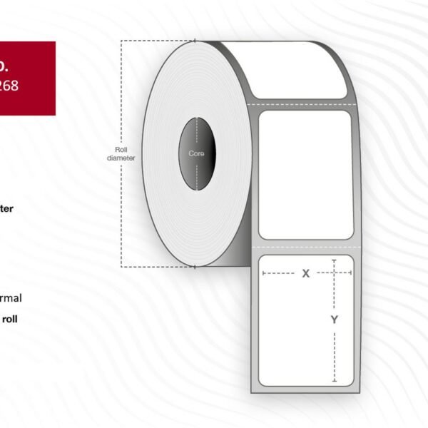 Label 70x30 - Core 25. White.  Premium. DT. Permanent. 1.000  labels per roll. 4 rolls per box. Black Mark 25 mm. core. 1000 lab./roll, with