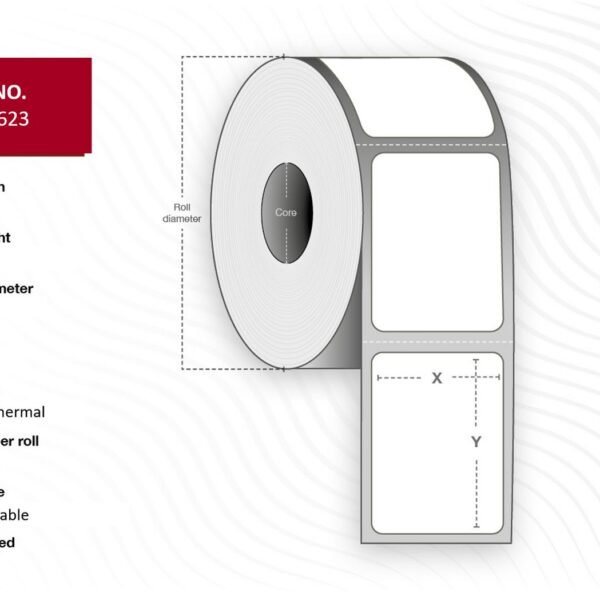 Label 70x30 - Core 25. White.  Premium. DT. Removable. 1.000  labels per roll. 4 rolls per box. Black Mark Prem. 25 mm core. 1.000 lab.