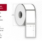 Label 100x100, Core 25,  Diameter 96 mm. Thermal  print. Uncoated. Permanent. 500 labels per roll. 20 rolls per box. Perforated /