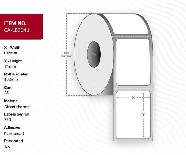 Capture CA-LB3041 printer label White