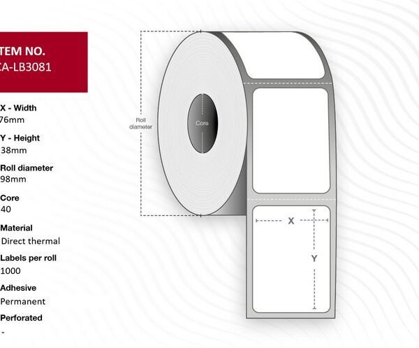 Capture CA-LB3081 printer label White