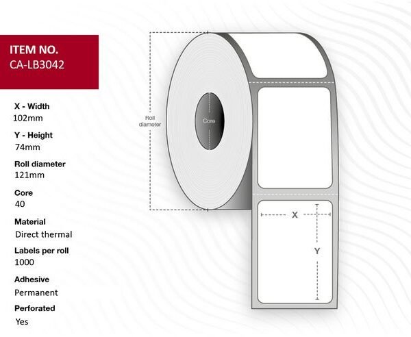 Capture CA-LB3042 printer label White
