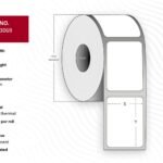 Label 50x30, Core 40,  Diameter 100 mm. Thermal  print. Top coated. Permanent. 1500 labels per roll. 12 rolls per box.