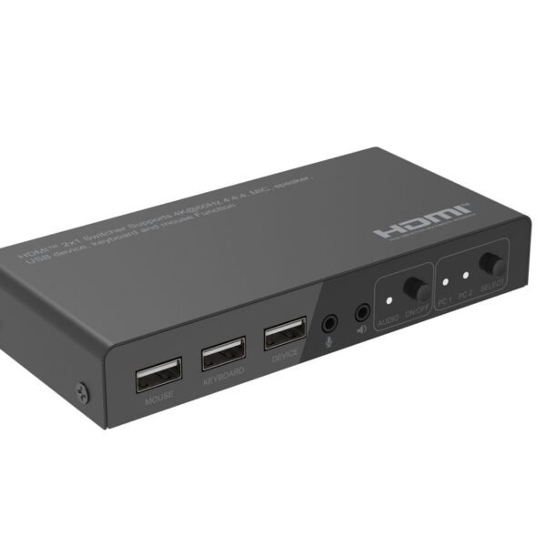 4K@60Hz HDMI KVM switch, 2x1,  4:4:4