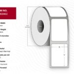 Label 28x89 - Core 25. White.  Premium. DT. Permanent. 130  labels per roll. 12 rolls per box. Black Mark and Sensor hole TOP LABEL 28x89