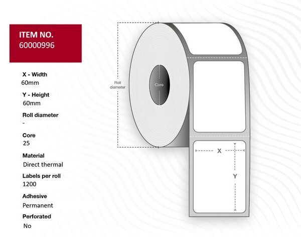 Capture 65000996 printer label Yellow