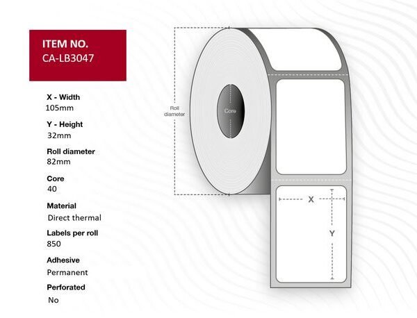 Capture CA-LB3047 printer label White