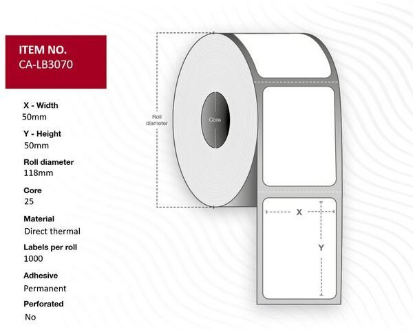 Capture CA-LB3070 printer label White