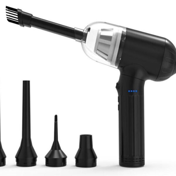2in1 - Cordless Air Duster  (blower) and Vacuum Cleaner  with 7500mAh Battery and 3 Gears windspeed, Including 5 attachments and USB-C