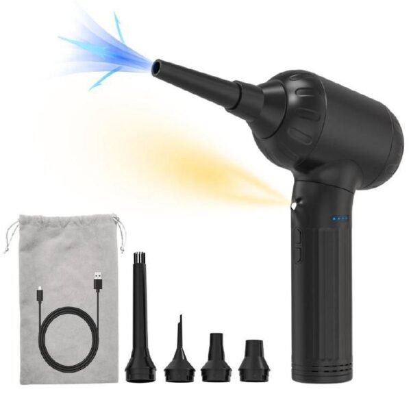Cordless air blower / dust  blower for PC, Laptop, and  other hardware 7500mAh battery, 5 attachments and USB-C charge cable included