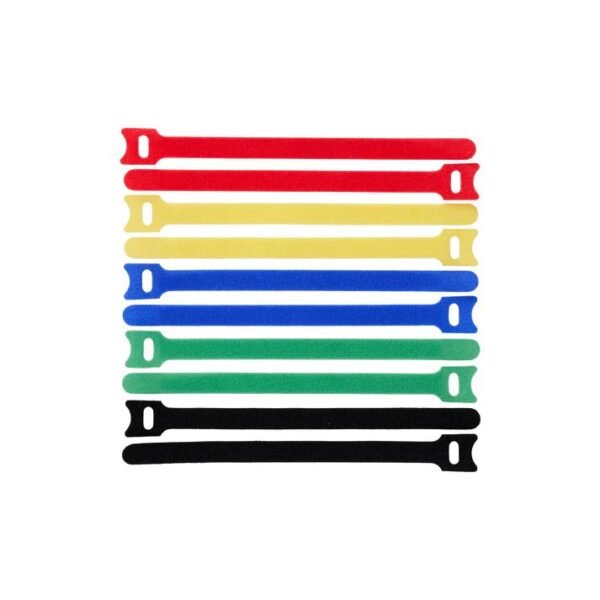 Cable Tie, Hook and Loop  200mm x 12mm 10pcs/bag,  Multicolour