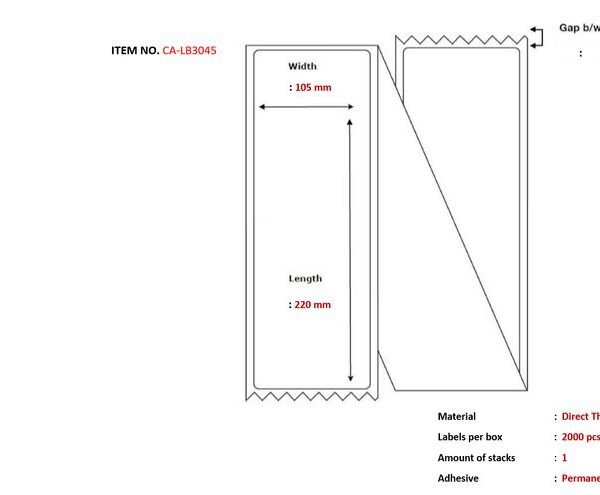 Capture CA-LB3045 printer label White