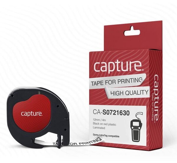Capture CA-S0721630 label-making tape Black on red