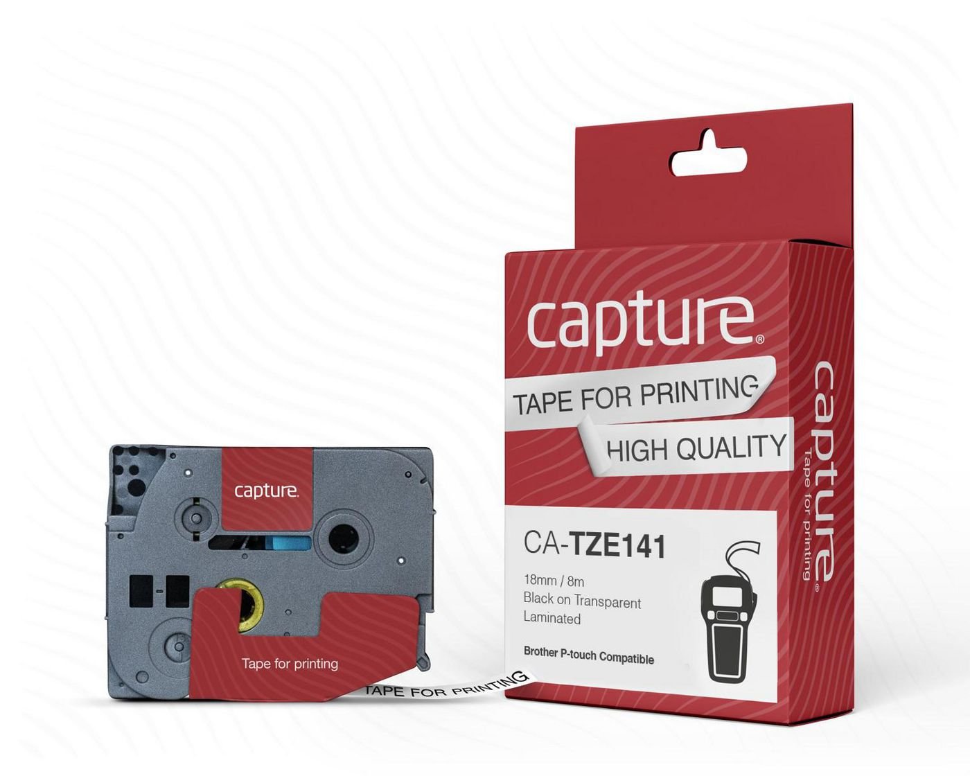 Img_32482336.jpg 18mm x 8m Black on Transparent Tape - Image 1