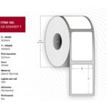Label 102 x 192mm, Core 25mm,  Direct Thermal, Uncoated,  Permanent, Perforated, 350 labels per roll, 12 rolls per box