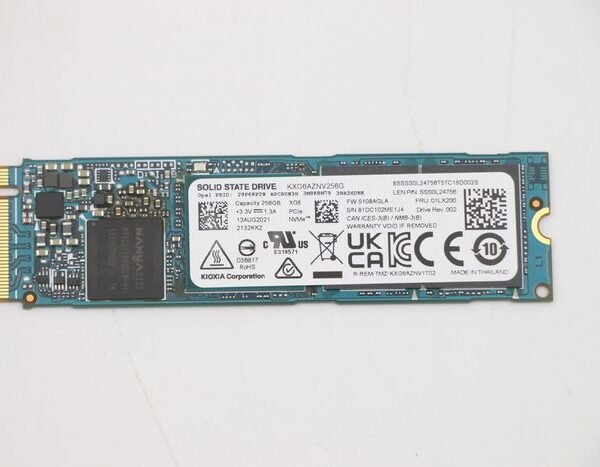 SSD M.2 PCIe NVMe FRU SSD  256GB RoHS Toshiba M.2 XG6  256GB OPAL 2 0