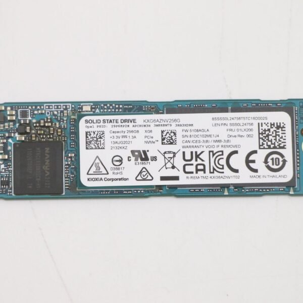 SSD M.2 PCIe NVMe FRU SSD  256GB RoHS Toshiba M.2 XG6  256GB OPAL 2 0