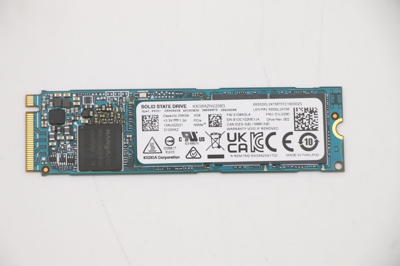 Img_32565437.jpg SSD M.2 PCIe NVMe FRU SSD 256GB RoHS Toshiba M.2 XG6 256GB OPAL 2 0 - Image 1